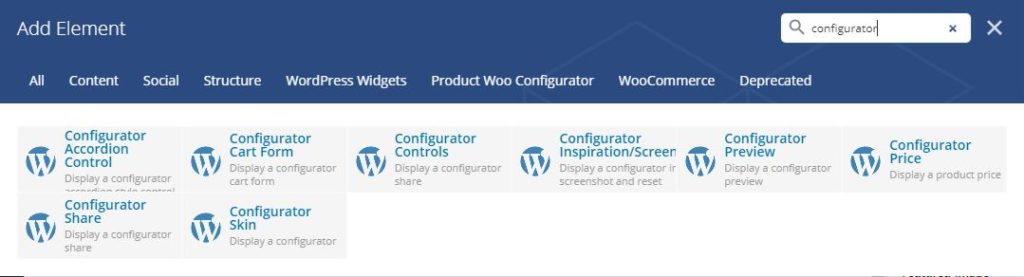 VC Addon WP Configurator List