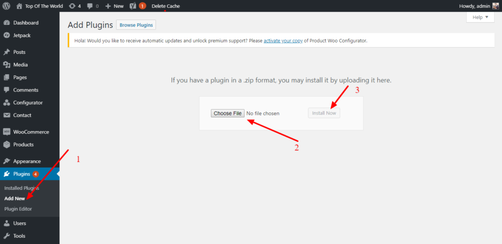 Add Plugins ‹ Top Of The World — WordPress 2