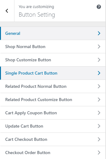 WP Configurator Theme Button Setting Overview