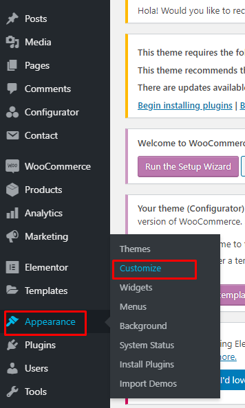 WP Configurator Theme Customizing your WP Configurator Theme