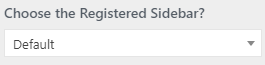 WP Configurator Theme - Single Blog - Choose the Registered Sidebar