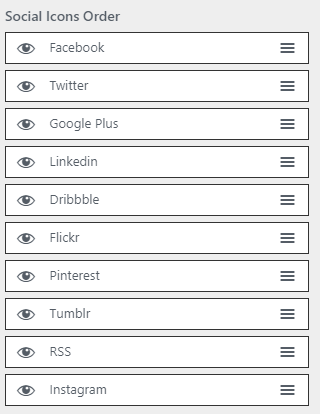 WP Configurator Theme - Social Icons Ordering