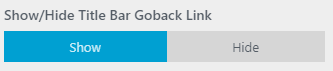 WP Configurator Theme Title Bar General ShowHide Title Bar Goback Link