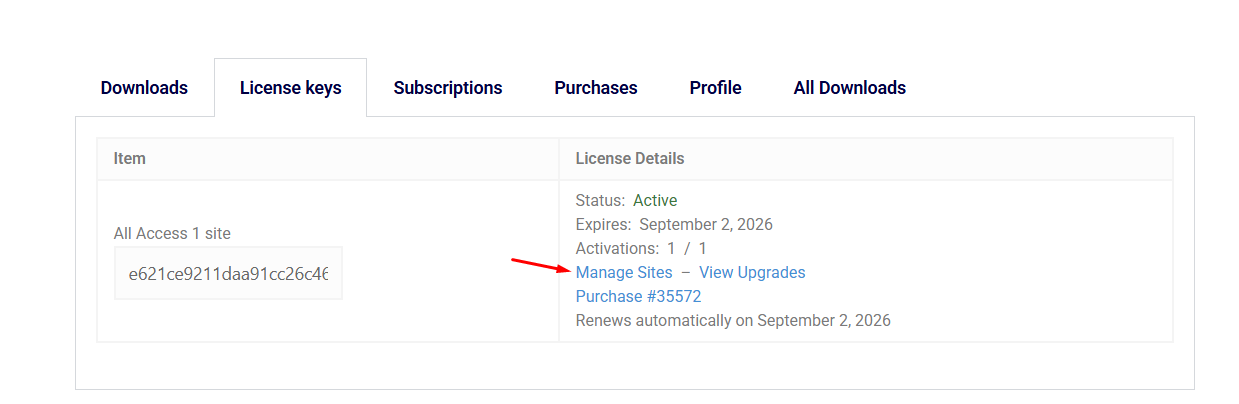 manually deactivating licensekeys