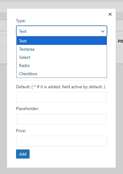 custominput choices
