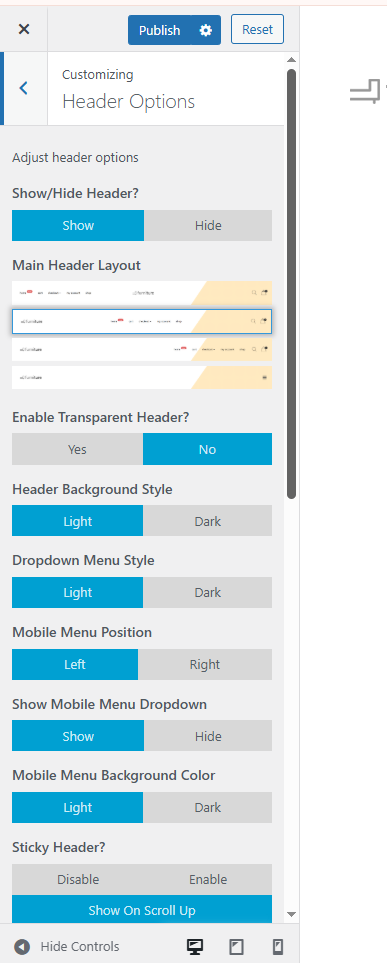 furnituretheme headeroptions
