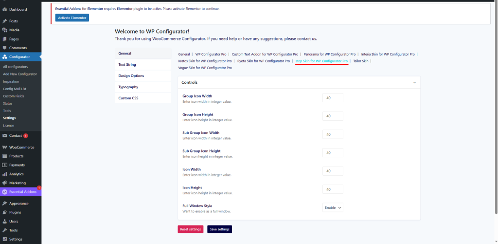 step generalsettings
