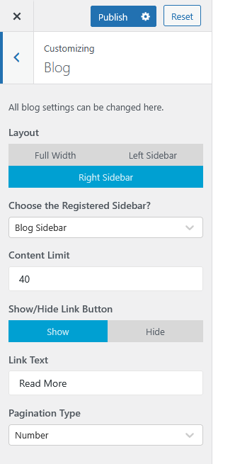 furnituretheme blog options