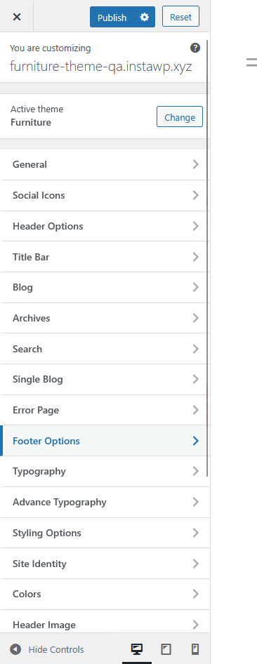 furnituretheme footer