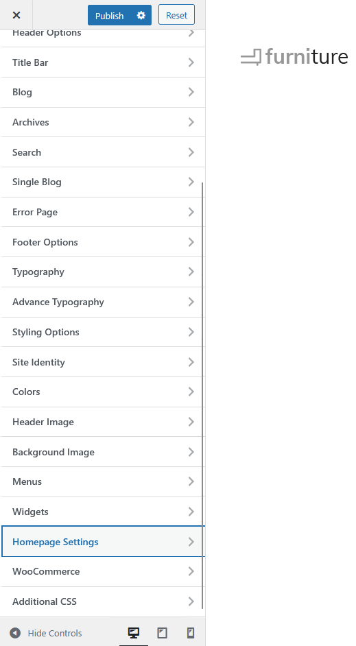 furnituretheme homepage