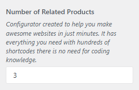 WP Configurator Theme Single Product Number of Related Products