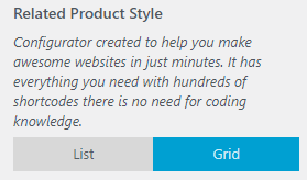 WP Configurator Theme Single Product Related Product Style
