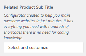 WP Configurator Theme Single Product Related Product Sub Title