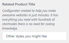 WP Configurator Theme Single Product Related Product Title