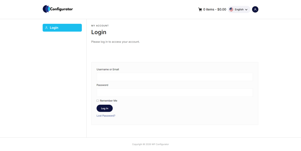 new mywpconfigurator ui